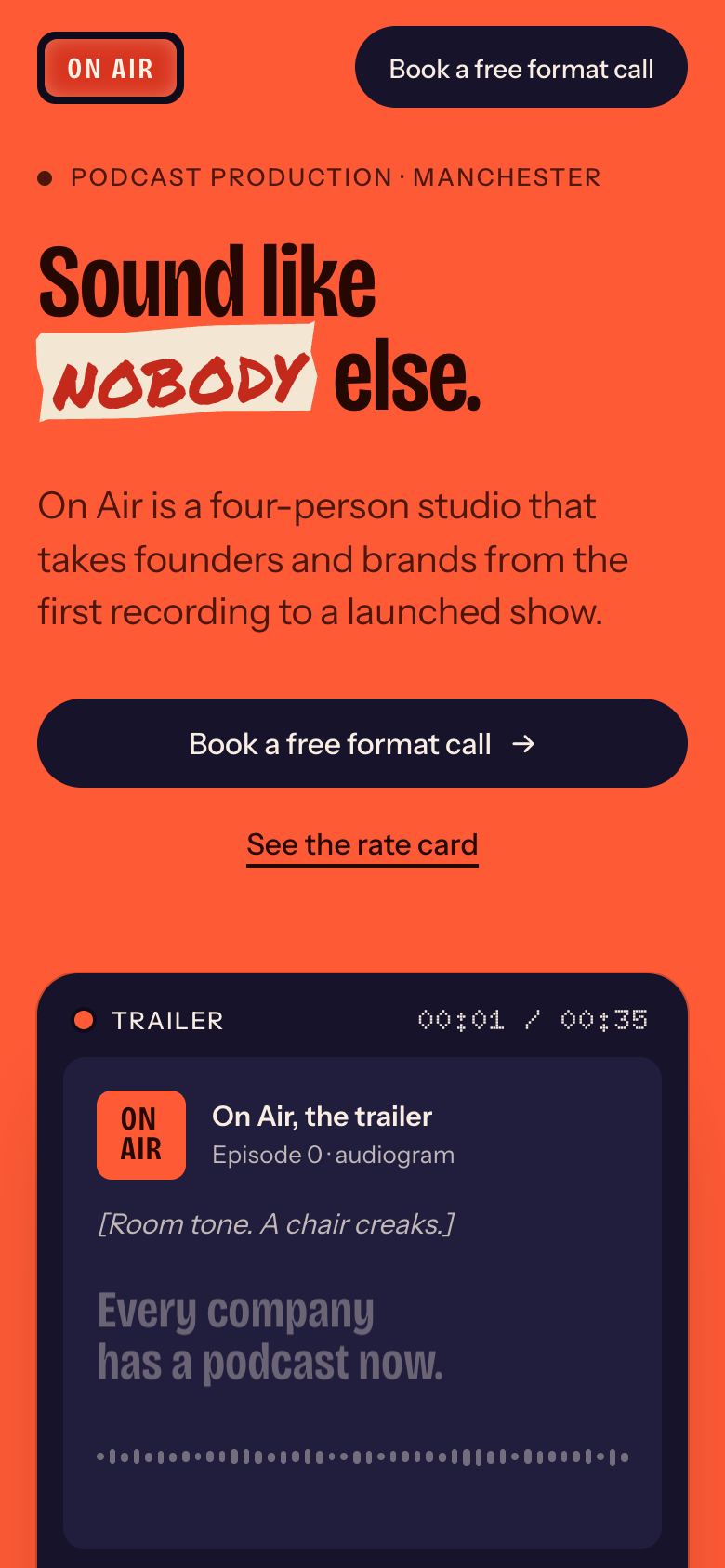 On Air on a 390-pixel phone