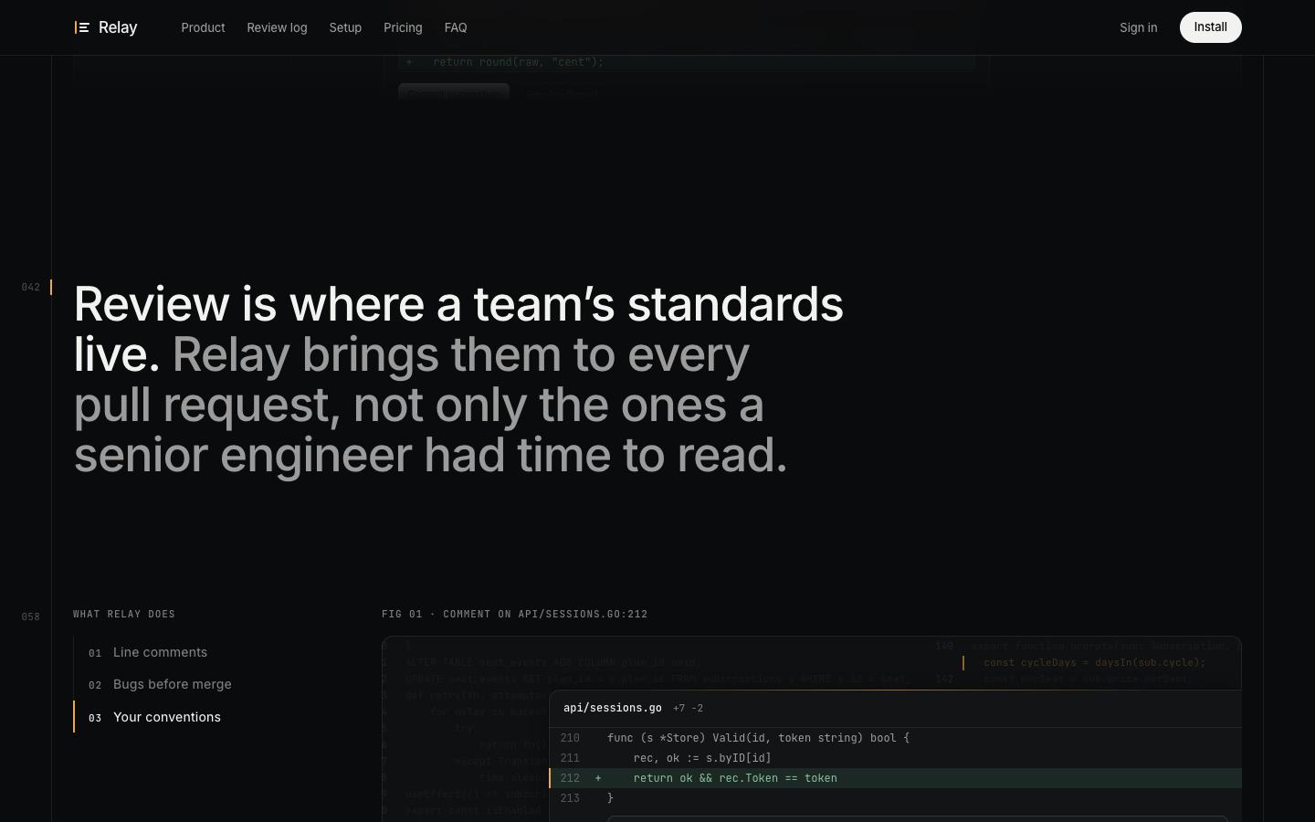 Relay, screen 1 of 8